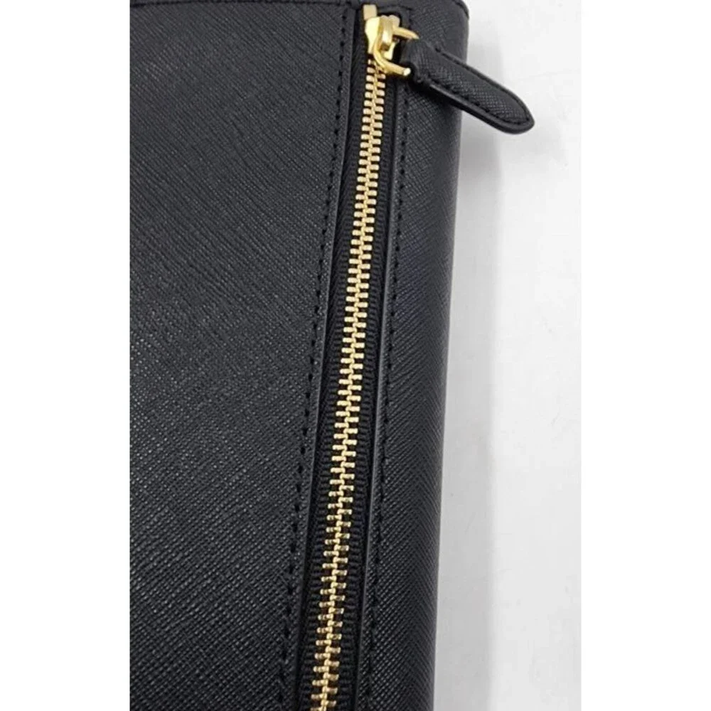 Lauren Ralph Lauren Crosshatch Leather Slim Snapped-Closure Wallet Women's Black - Picture 9 of 11